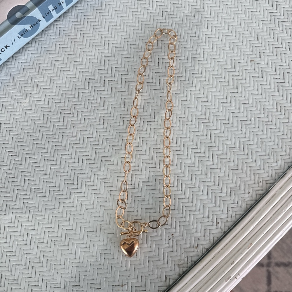 Gold Heart Charm Bracelet